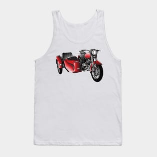 Sidecar motorcycle cartoon illustration Tank Top